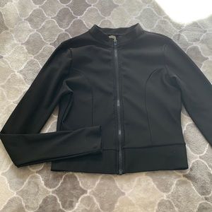 Black zip cropped athletic jacket
